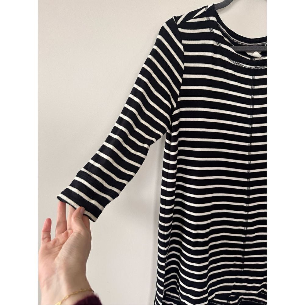 Caslon Women's Black and White Nautical Striped Knit Dress Size S - Picture 7 of 11
